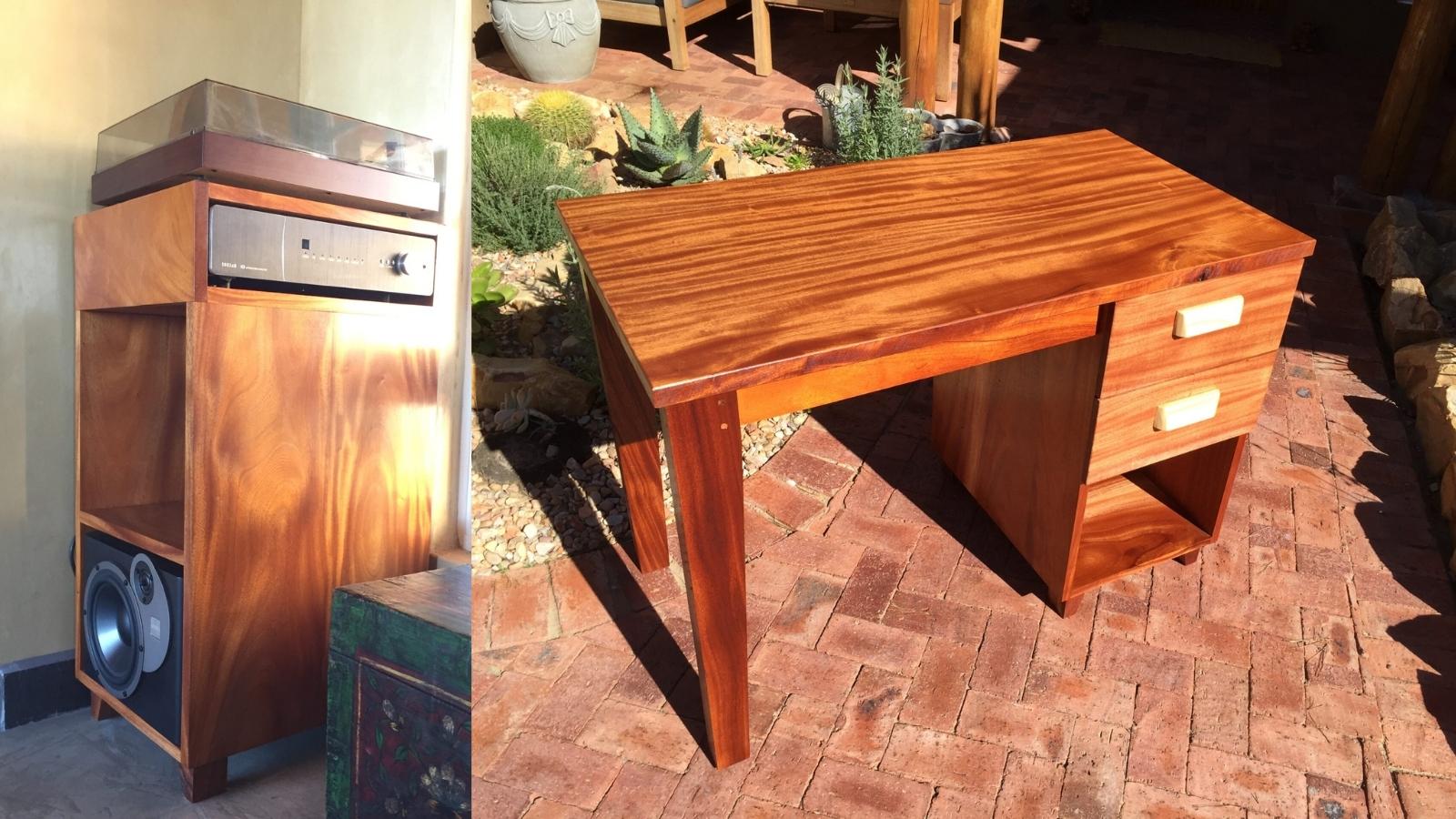 Home natural design custom carpentry desk stereo unit